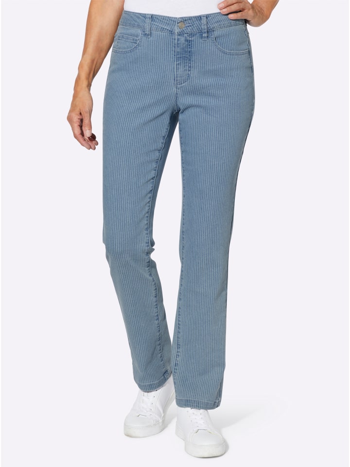 Jeans in blue-bleached-gestreift