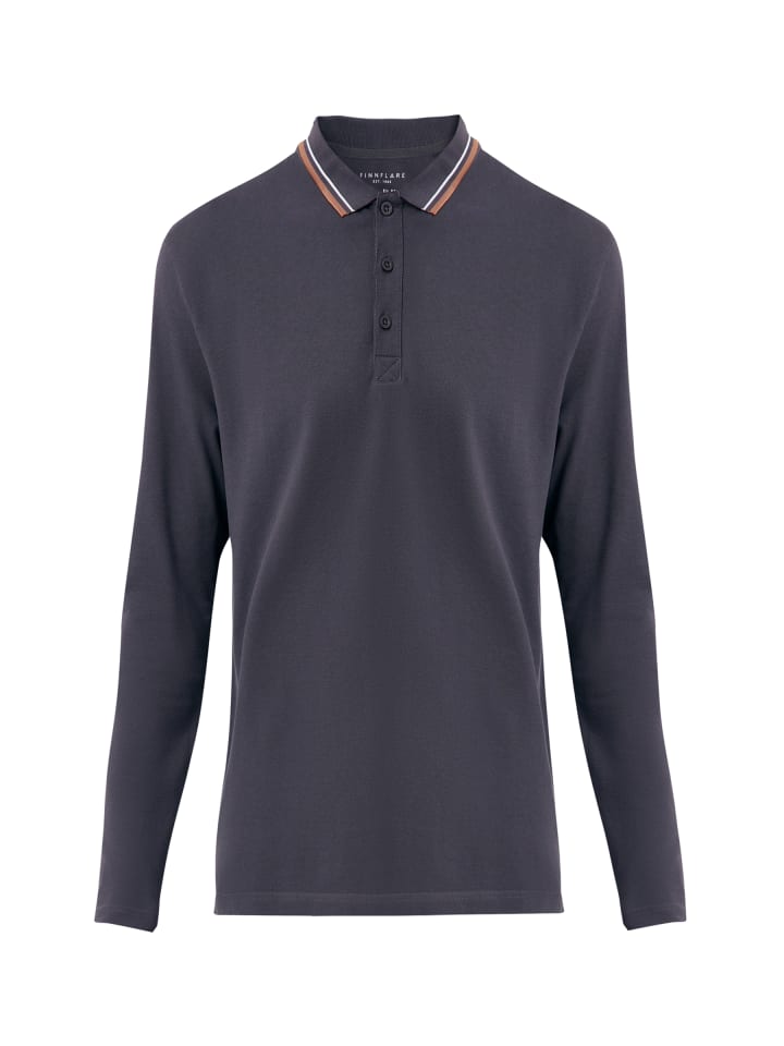 Langarmshirt Polo in dark grey
