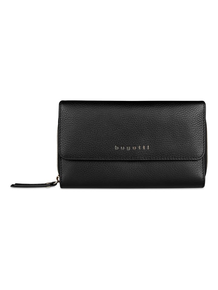 Emilia Geldbörse RFID Schutz Leder 11 cm schwarz
