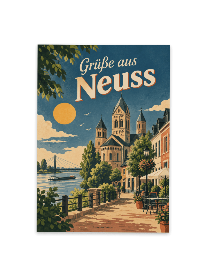 Postkarte Stadt modern Design mit Spruch in Weiß