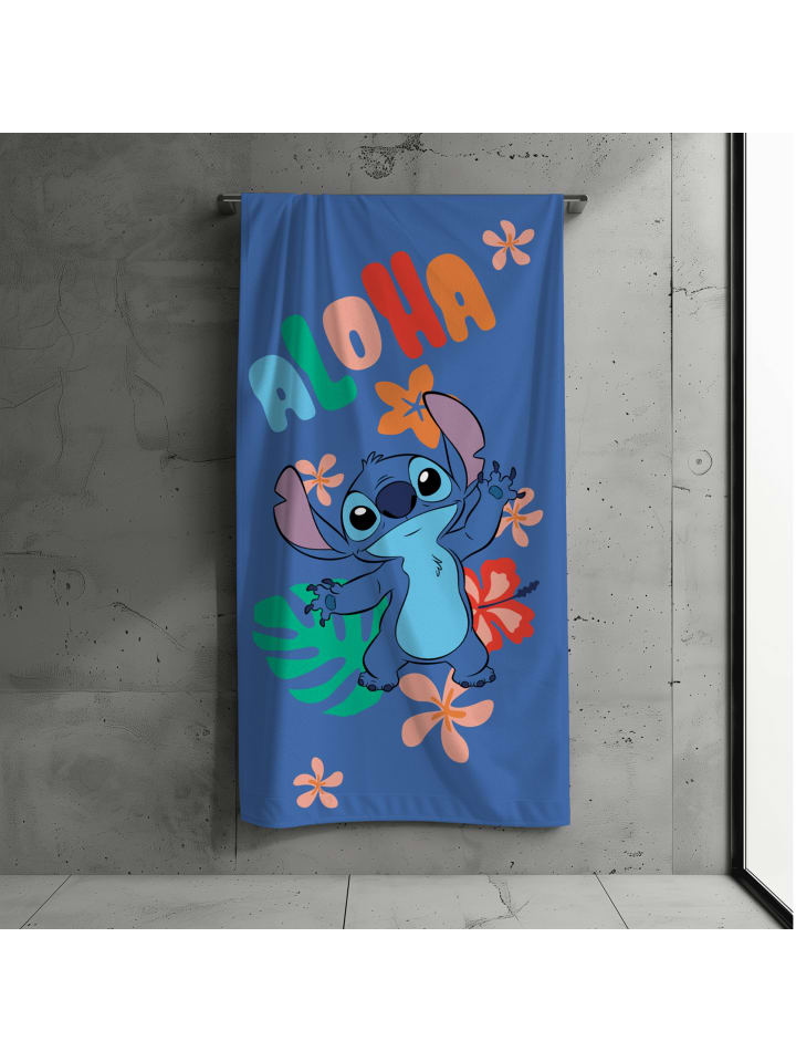 Badetuch / Strandtuch "Stitch, Lilo & Stitch" in Blau