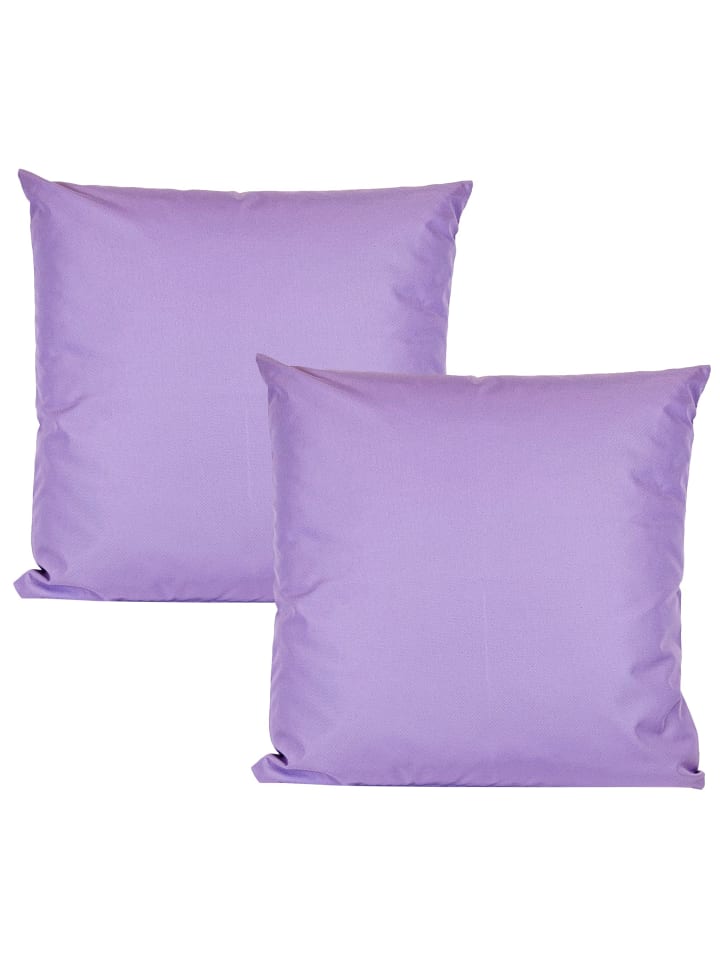2er Set Outdoor Kissenhülle 45x45cm Uni in Flieder