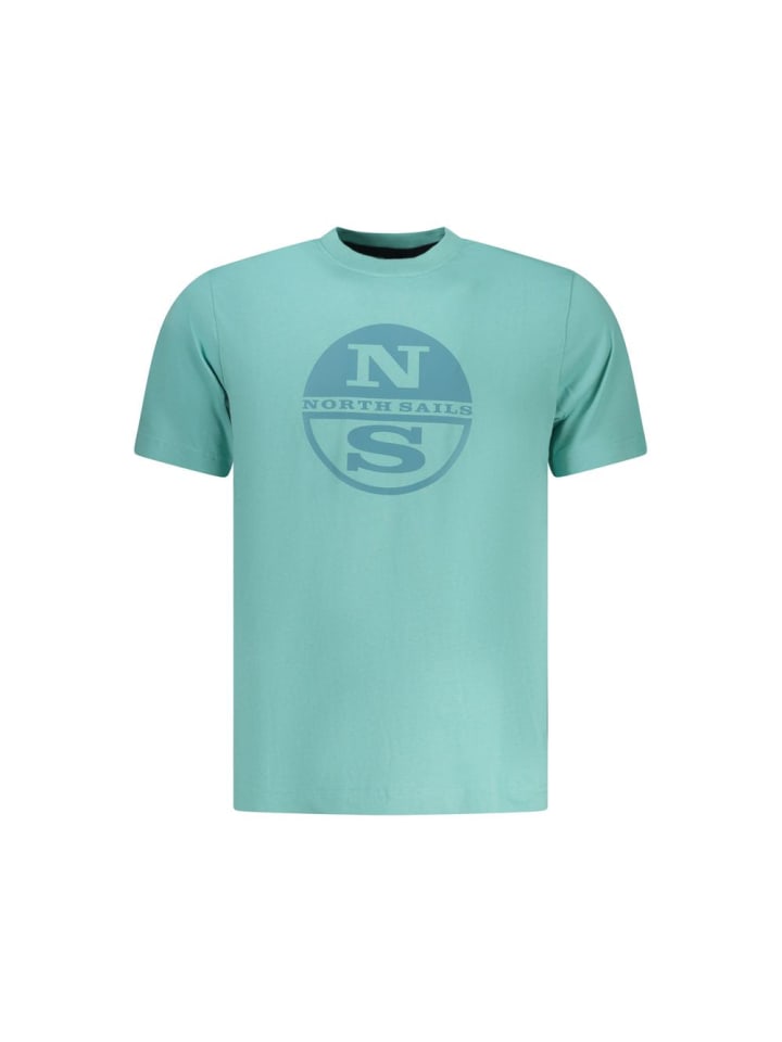 Blau Baumwolle Herren T-Shirt