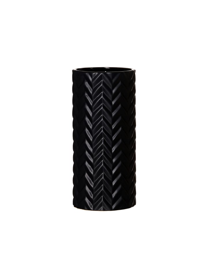 Vase Zick Zack in Schwarz 25 cm