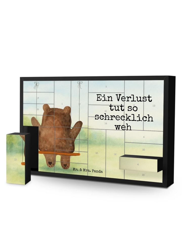 Weihnachtskalender Bär Schaukel Design mit Spruch in Weiß