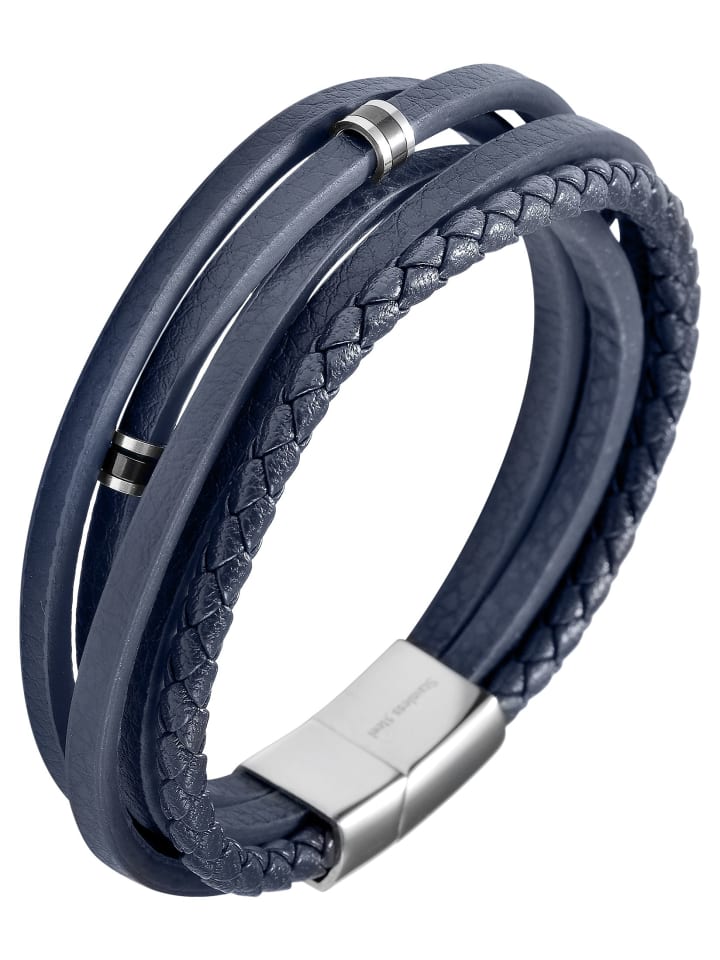 Unisex Armband – Lederarmband aus Leder 23 cm in blau
