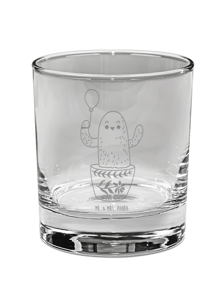 Whiskyglas Kaktus Luftballon ohne Spruch in Transparent