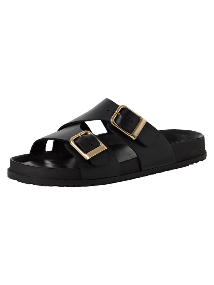 Pantolette in BLACK LEATHER
