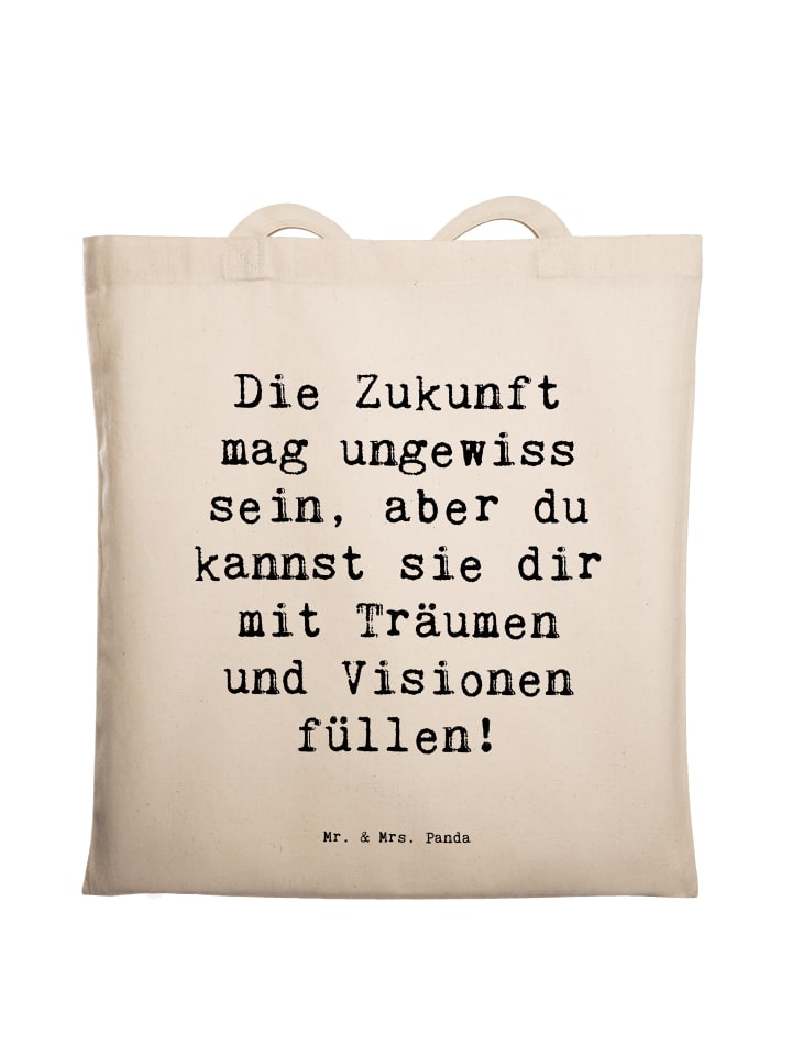 Einkaufstasche Spruch Zukunftsplanung Ungewissh... in Creme