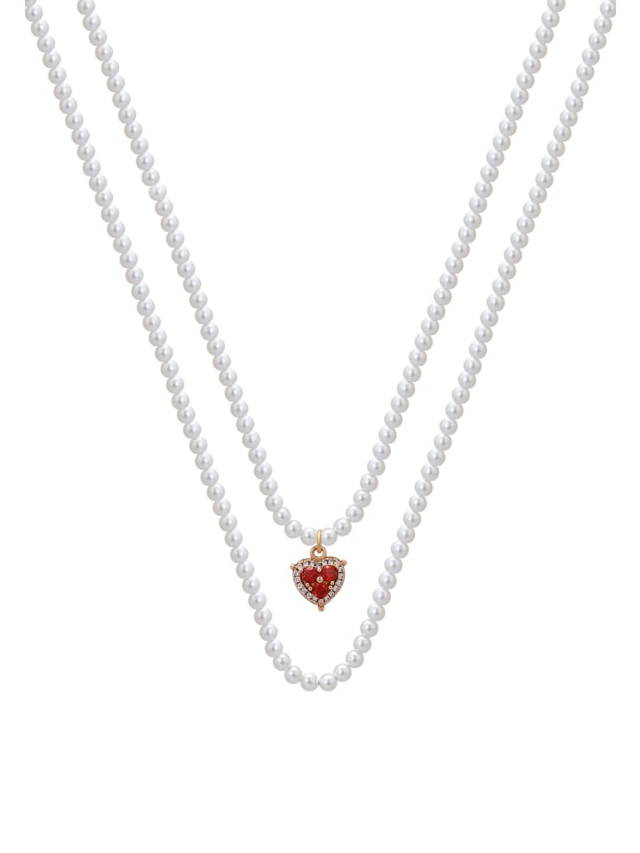 Women Pendant Necklace in Rose Gold White