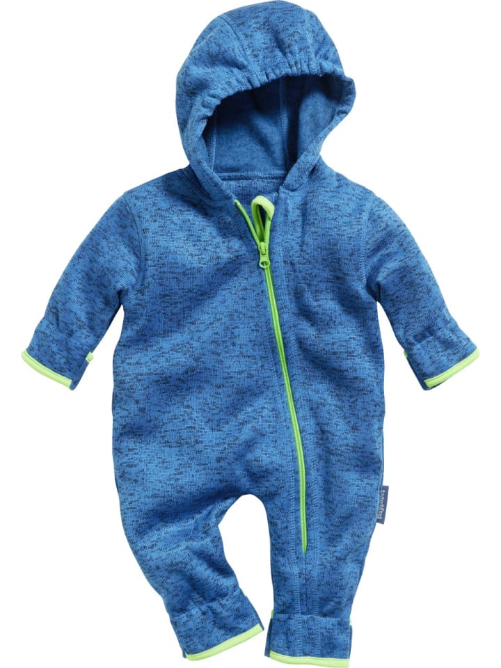 Strickfleece-Overall in Blau