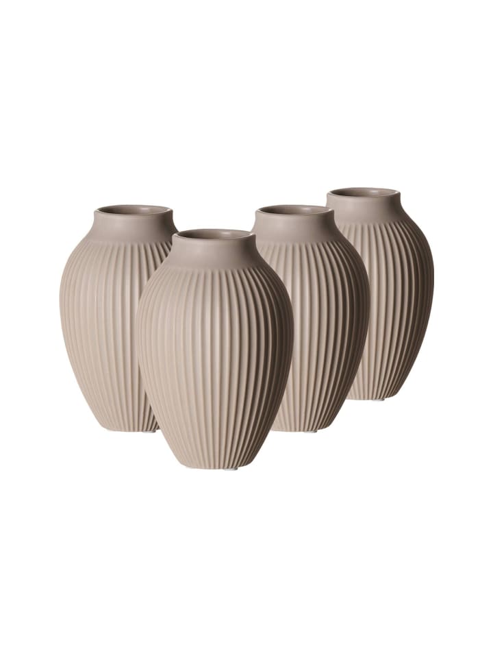 4er Set Vasen Alsta in 15 cm in Beige
