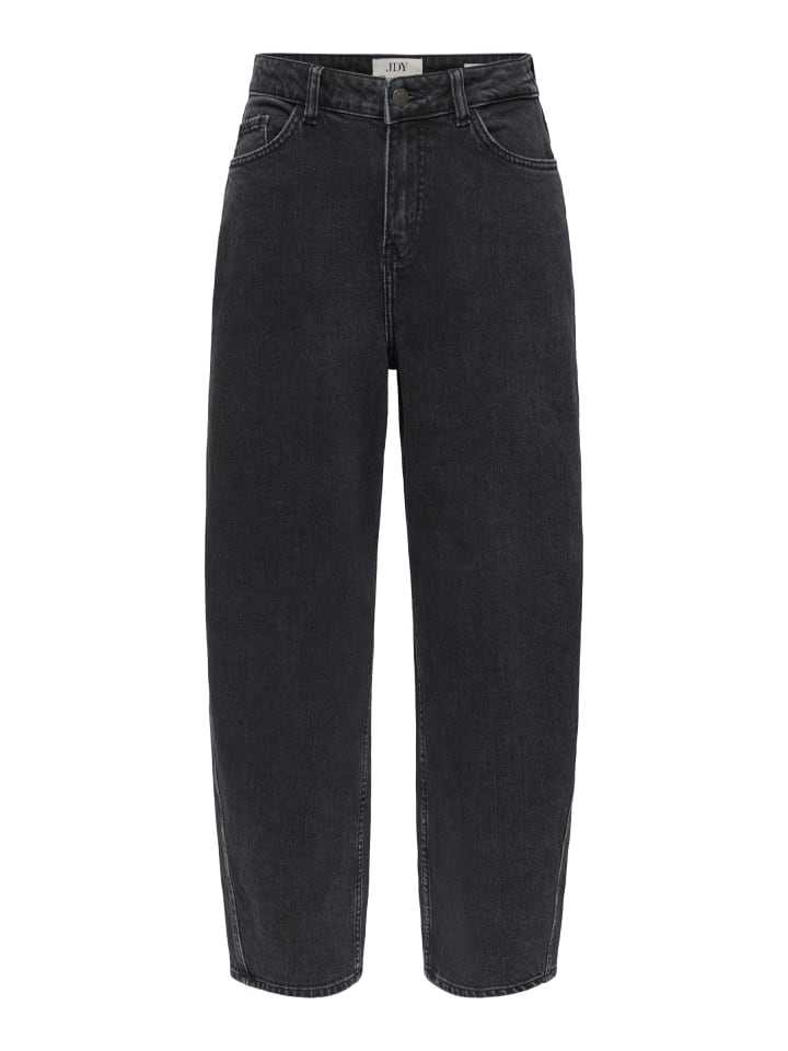 Barrel-Fit-Umstandsjeans in Black Denim