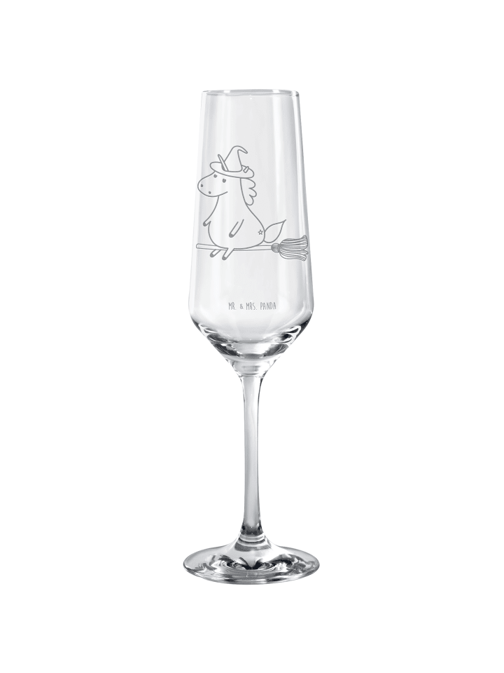 Champagnerglas Einhorn Hexe ohne Spruch in Transparent