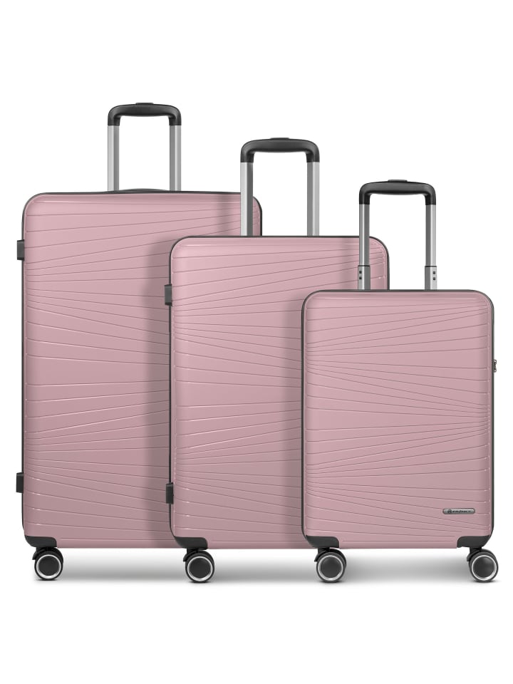 Dallas 3.0 4 Rollen Kofferset 3-teilig mit Dehnfalte old rose