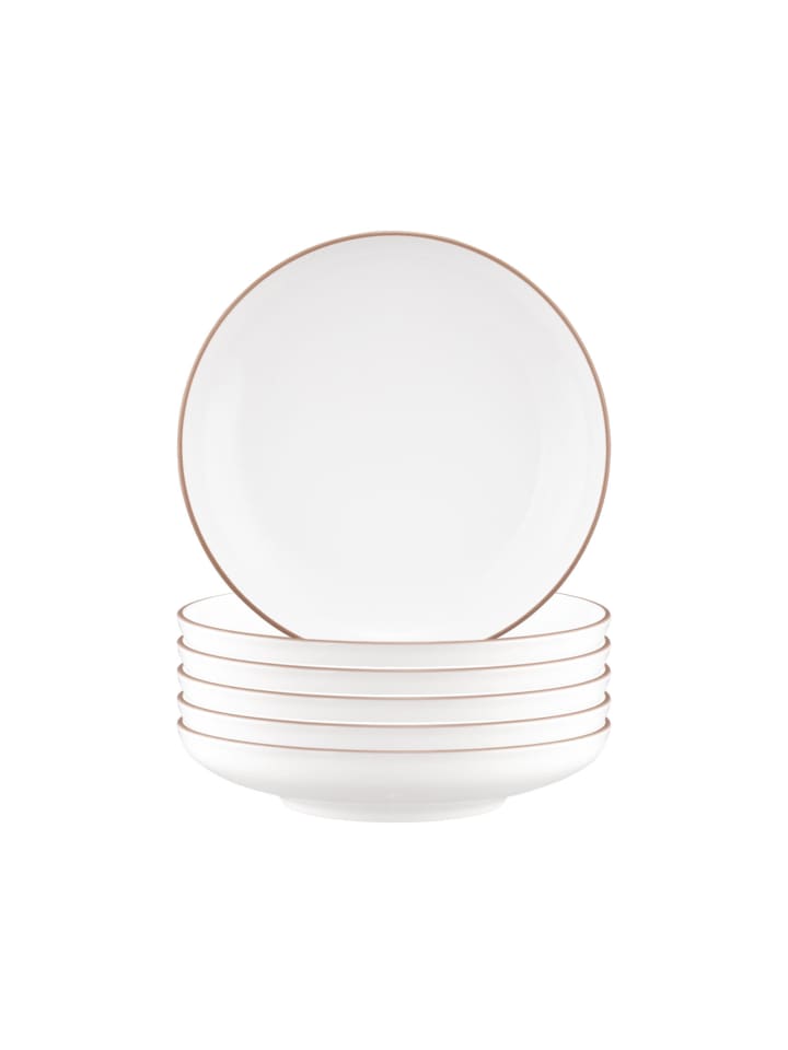 6er Set Suppenteller Sento Home Pure Lines in Cocoa Brown ø 21,3 cm