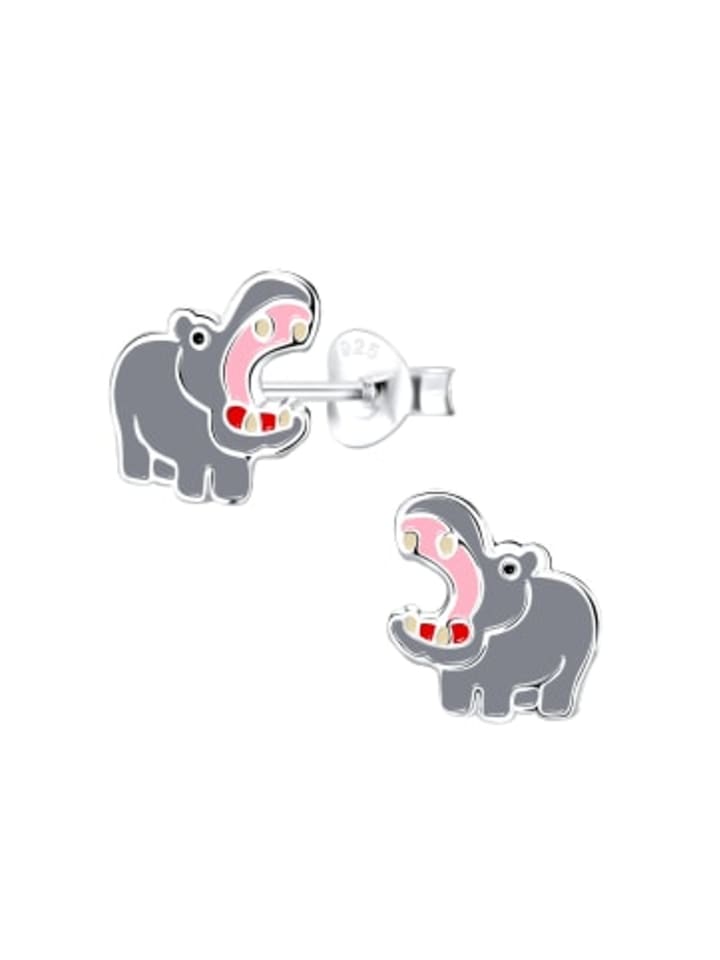 Ohrstecker HIPPO hrrrr in 925 Sterling Silber, 2-tlg.