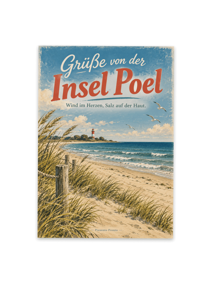 Postkarte Küste maritim Design mit Spruch in Weiß