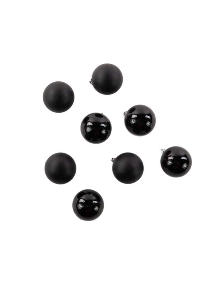 Weihnachtsbaumkugeln Set, 16 Stück in Schwarz, Ø 5 cm