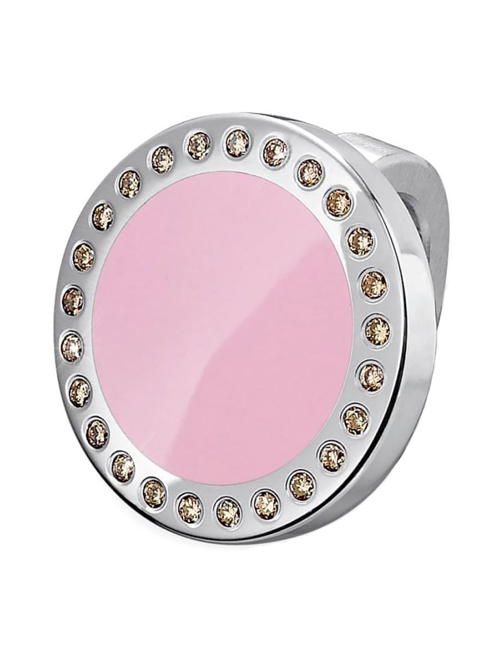 Charm "25 Brillanten cognacfarben 0,125 ct" in Rosa