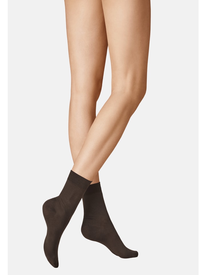 Socken Sensual Cotton extra fein in Brown