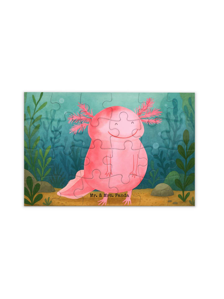 Puzzle Axolotl Glücklich Design ohne Spruch in Weiß