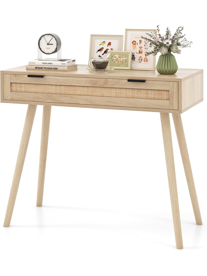 Konsolentisch Rattan 88 x 40 x 77 cm in Hellbraun