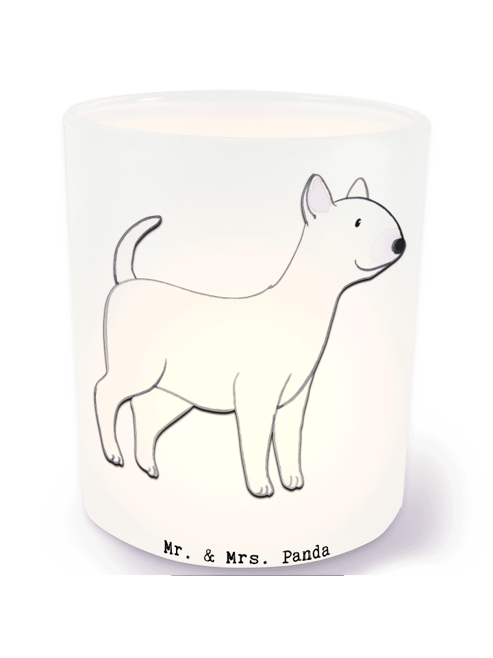 Teelichtglas Bullterrier Moment ohne Spruch in Transparent