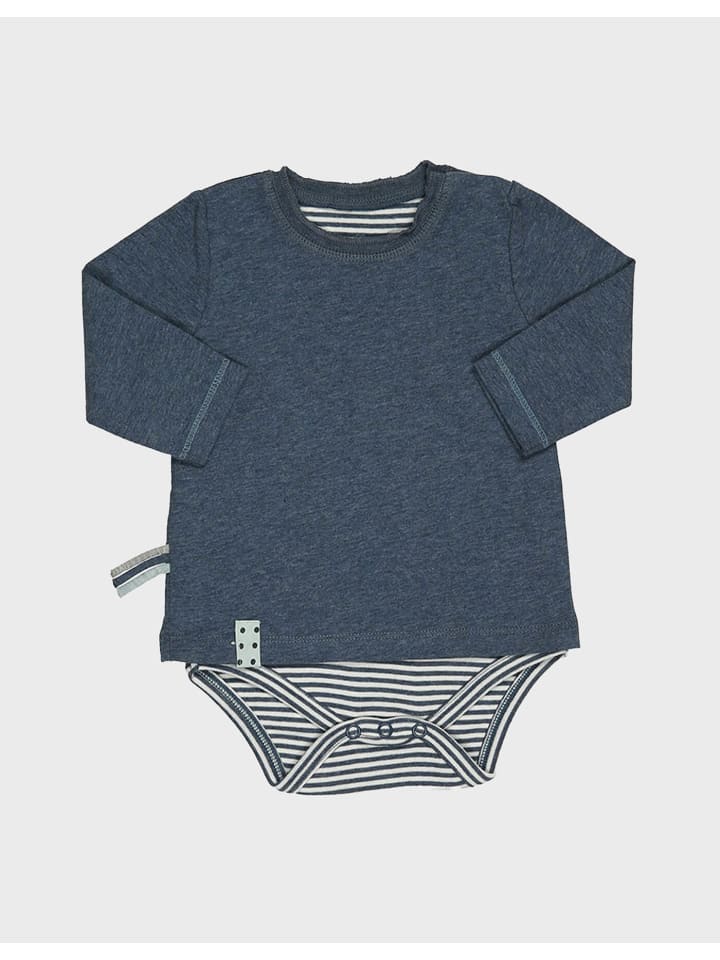Baby Langarm-Bodyshirt in Indigo Melange