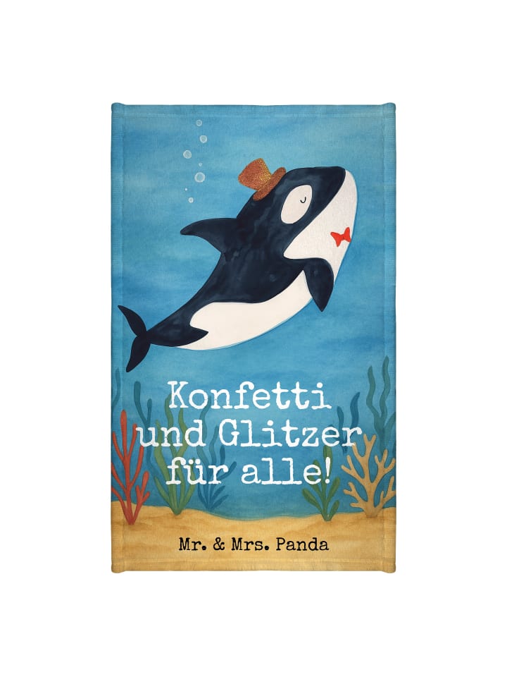 Handtuch Orca Zylinder Design mit Spruch in Weiß