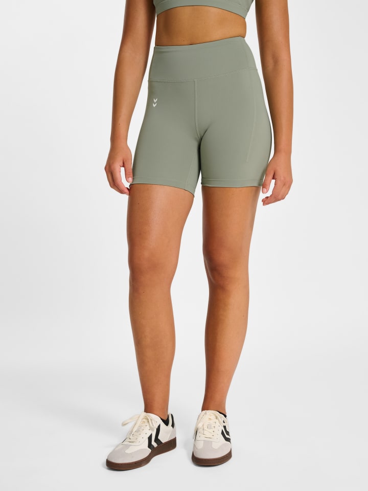 Tight Kurze Hose Hmlhiit Damen in SEAGRASS