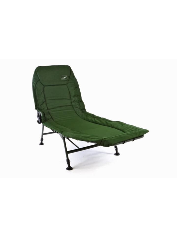 Karpfenliege / Campingliege mit Schlammfüßen in Grün