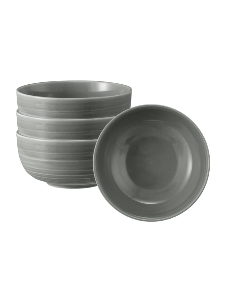 4er Set Müslischalen Terra in Perlgrau ø 15 cm