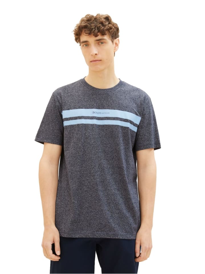 T-Shirt DOUBLE STRIPE in Blau