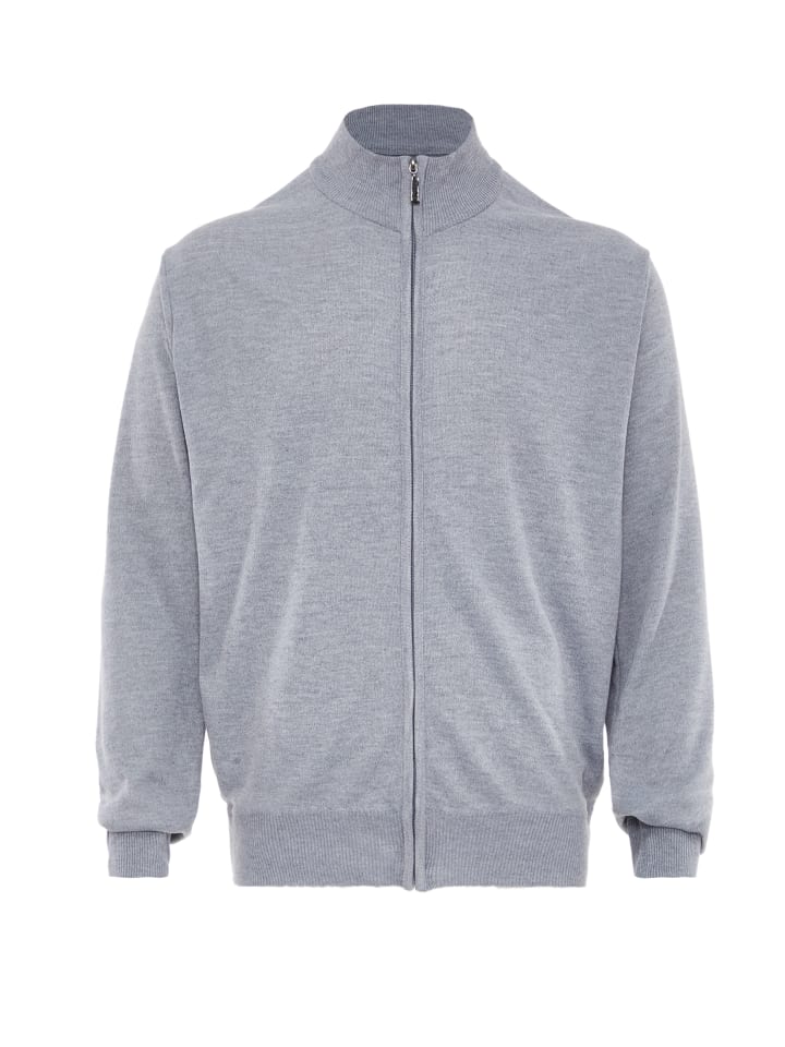 Herren Cardigan in Hellgrau Melange