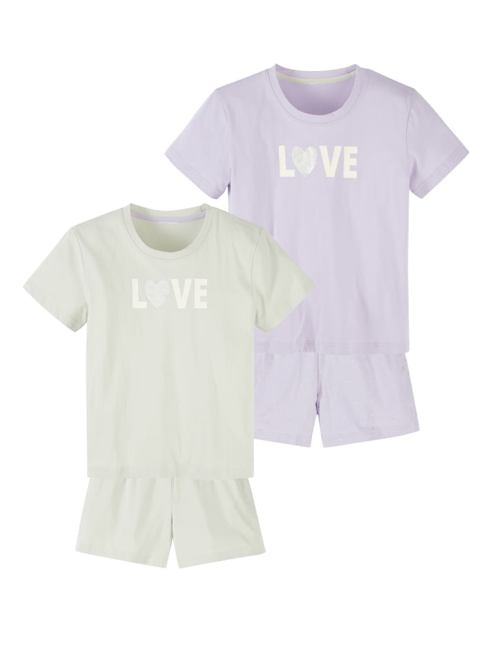 Pyjama in lila / hellgrün