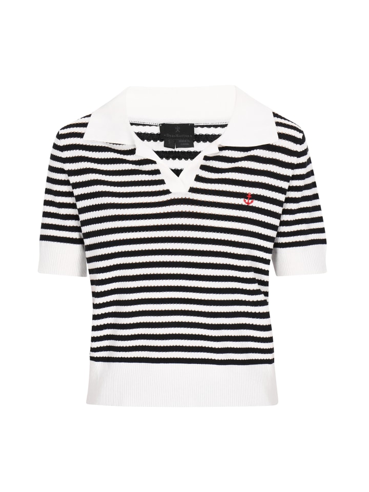 Women Sweater in offwhite black stripe