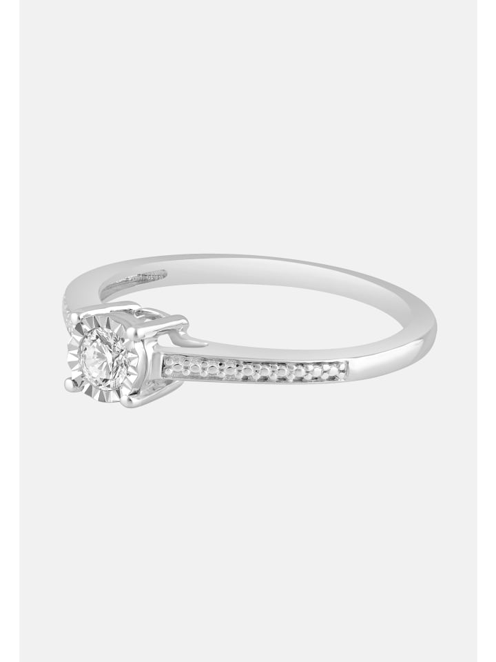 Ring aus 375 Weißgold mit Diamant