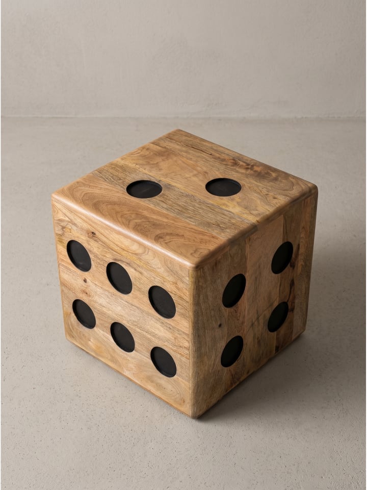 Sitzhocker quadratisch, Massivholz, handgefertigt, fertig montiert