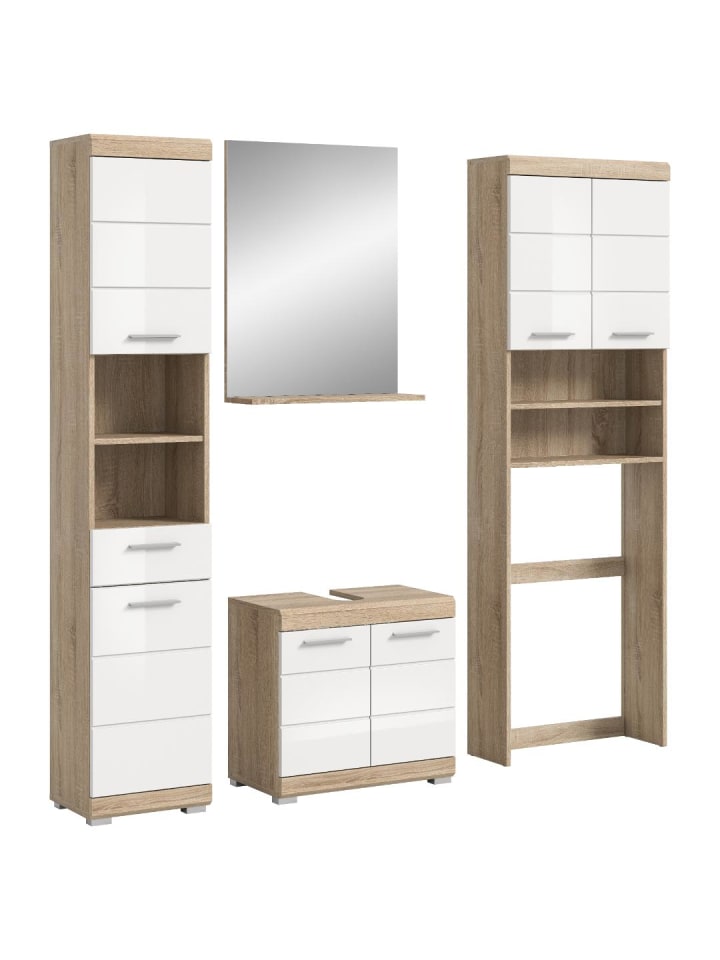 Badmöbelset Lambada (4-teilig) Weiß 190 x 34 cm