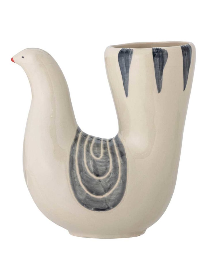 Vase TRUDY Weiß Keramik Vogel 19 cm
