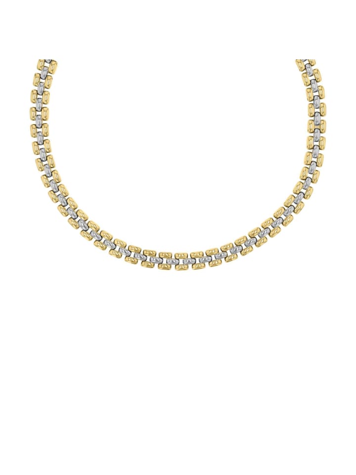 Collier Edelstahl, IP gold in Bicolor