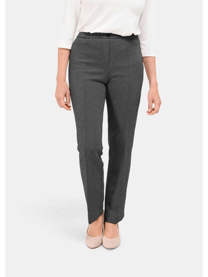 Wärmende Jerseyhose mit Schlupfbund in grau / melange