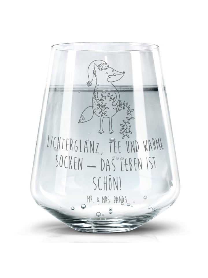 Becherglas Fuchs Weihnachten mit Spruch in Transparent