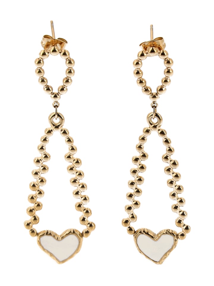 Women Drop Earrings in Gold White