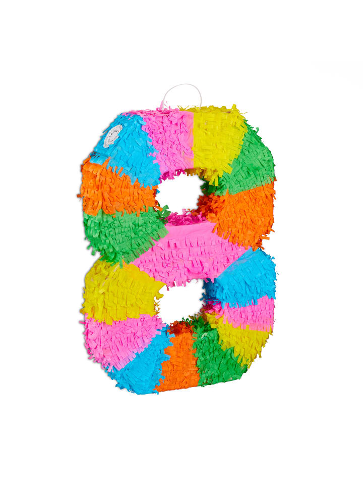 Pinata Zahl 8 in Bunt