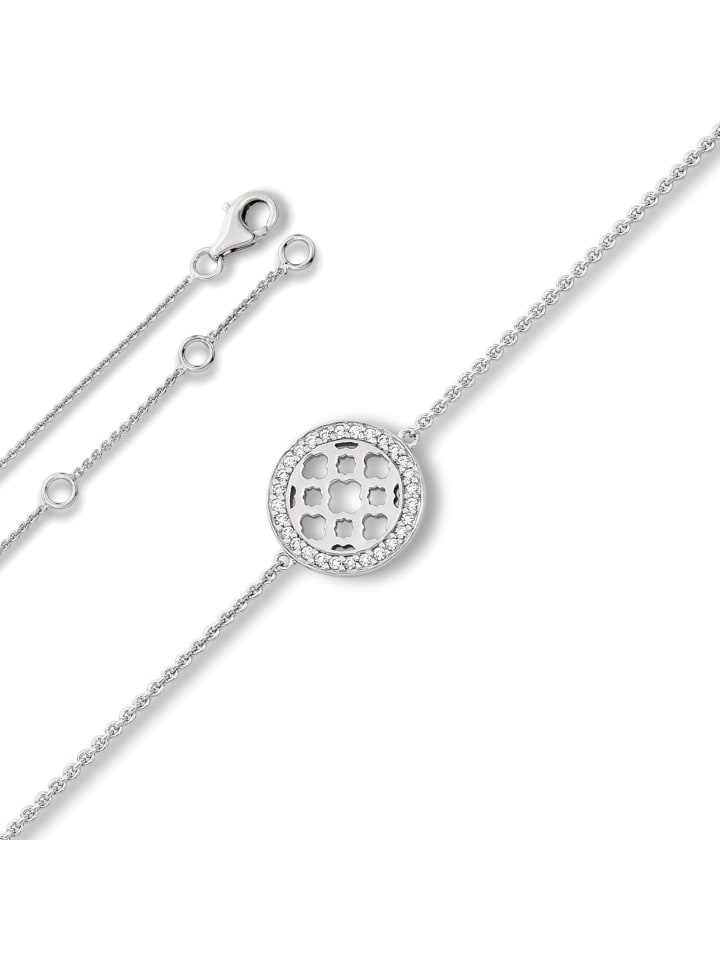 Zirkonia Symbol Armband aus 925 Silber 18 cm Ø in silber