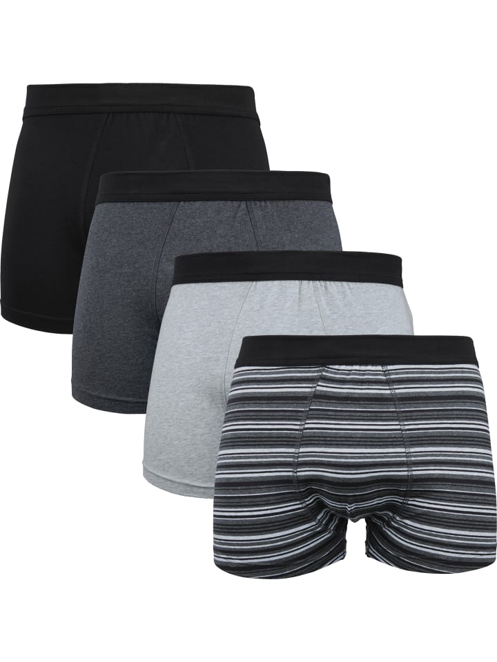 Baumwolle, Single-Jersey Pants im 4er-Pack in schwarz