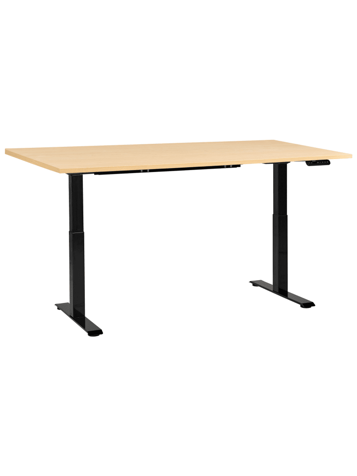 Höhenverstellbarer Schreibtisch DESTINES in Braun/Schwarz