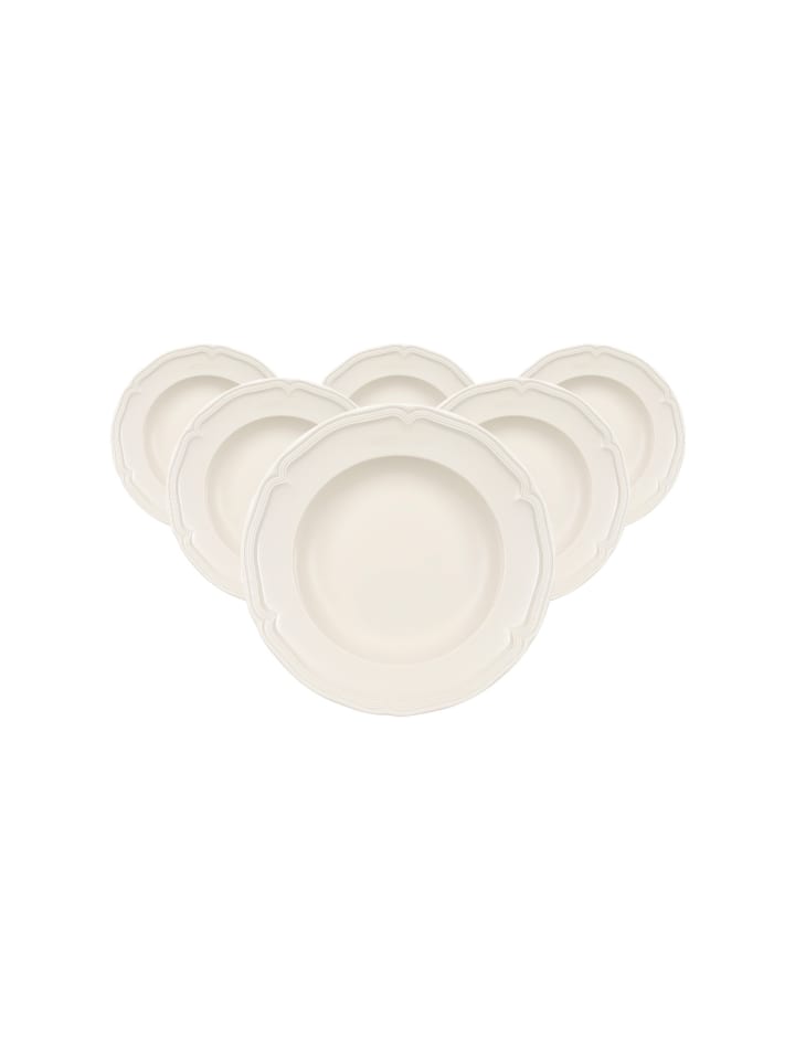 6er Set Suppenteller Manoir in Weiß ø 22,8 cm